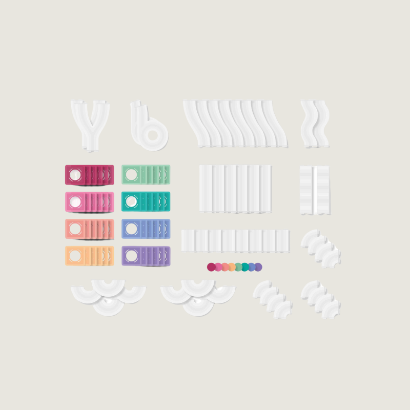 Connetix Tiles Pastel Ball Run Pack knikkerbaan - 106 stuks