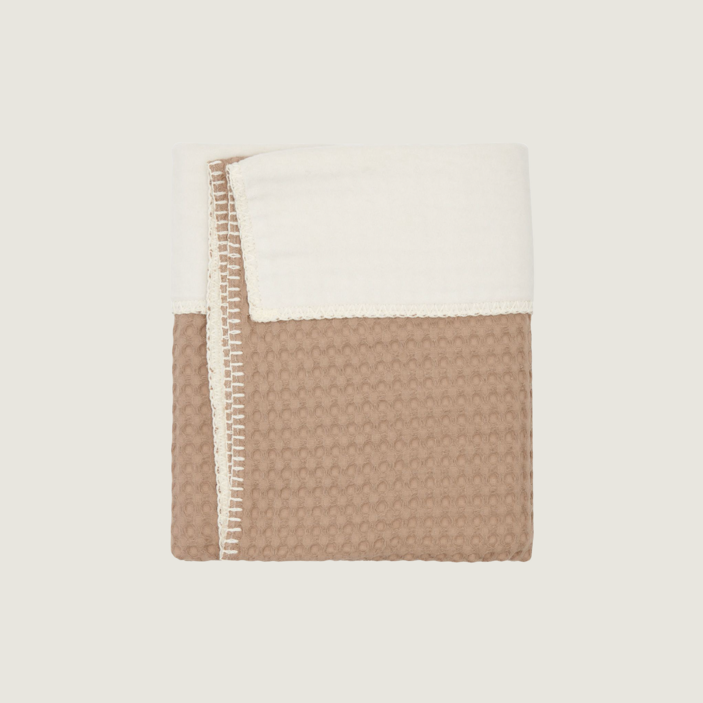 Koeka Wiegdeken Cotton Fleece Wafel Amsterdam - Sand