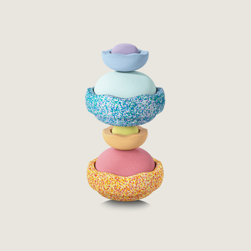 Stapelstein Summer Rainbow Set stapelstenen - Regenboog Pastel