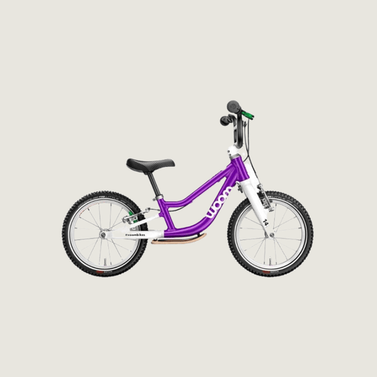 Woom Original 1 PLUS loopfiets - Paars - Tiny Library